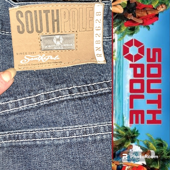 90s Vintage SOUTHPOLE Big Baggy Patchwork Jeans Streetwear "1991 SP" patch Sz 36 - Picture 6 of 8